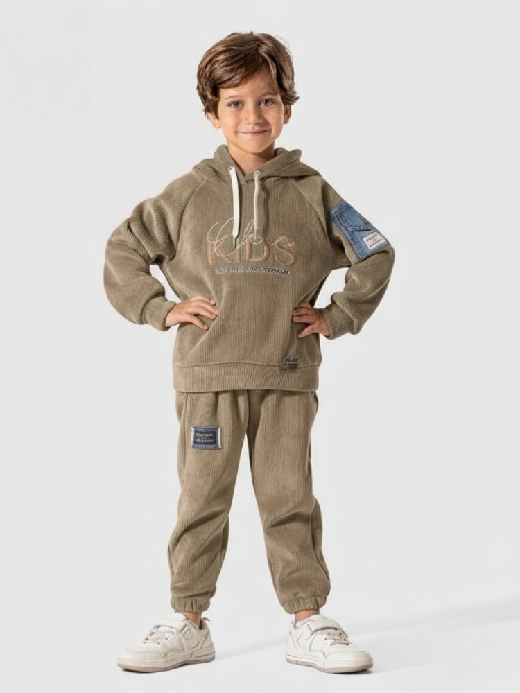 Khaki Chic Kids Hoodie Set - Image 1